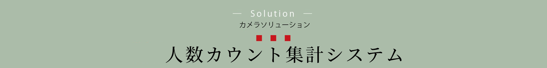 カメラソリューション：人数カウント集計システム